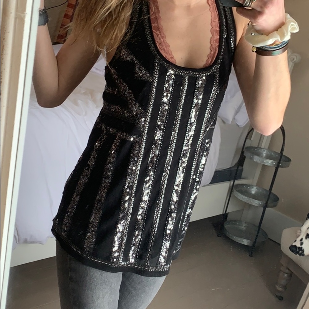 Black sequins tank top express